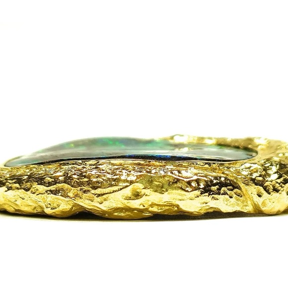 Pristine condition 24.38ct Australian boulder Opal with diamonds, 18K YG - Picture 10 of 16